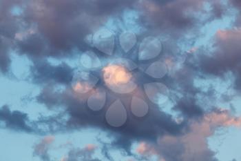 beautiful clouds in the sky at sunset background