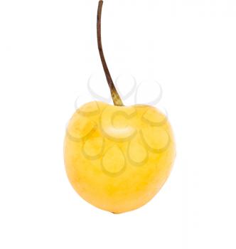 yellow cherries on white background