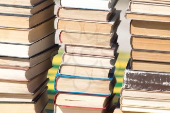 stack of old books as a background