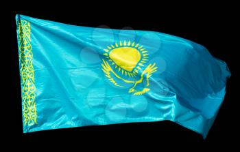 Kazakhstan flag on a black background