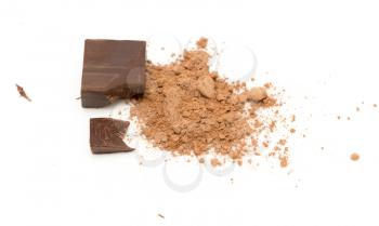 chocolate on white background