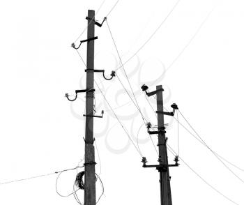 power poles on a white background