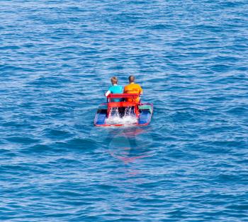 catamaran on the surface of the water