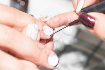 professional manicure in a beauty salon