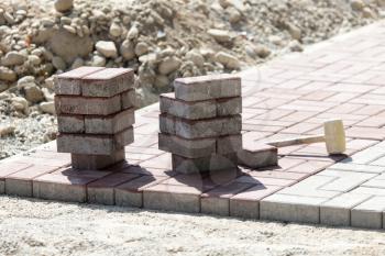 paving slabs at the construction site
