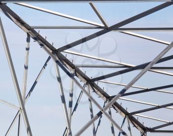 metal construction on a background of blue sky