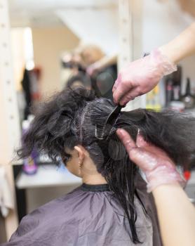 hair coloring in the beauty salon