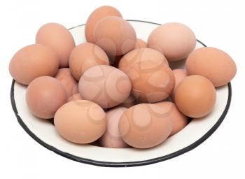 eggs in a plate on a white background