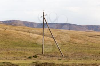 electric pole in the mountains
