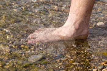 male legs in water