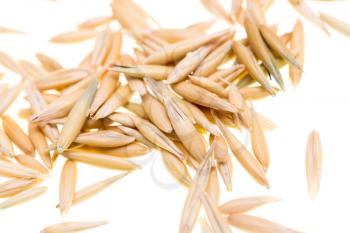 Corn oats on a white background. macro