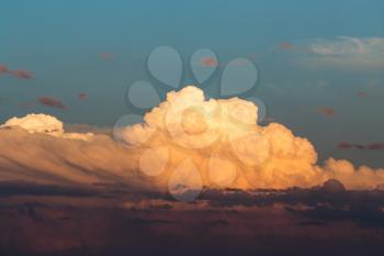 Beautiful clouds at sunset on nature as background