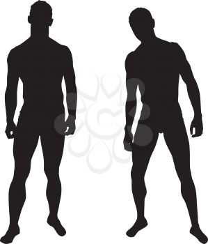 Royalty Free Clipart Image of Silhouettes of Men