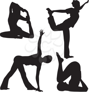 Royalty Free Clipart Image of Yoga Poses