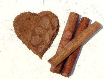 Heart from cinnamon