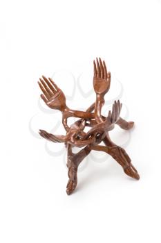 Royalty Free Photo of a Wooden Hands Statue