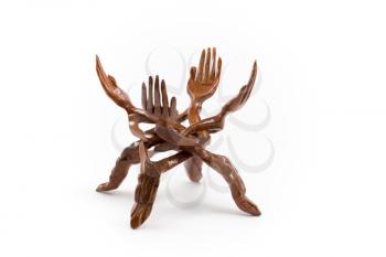 Royalty Free Photo of a Wooden Hand Statue