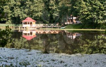 Royalty Free Photo of a Building on the Water