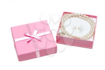 Royalty Free Photo of a Pearl Necklace in a Box