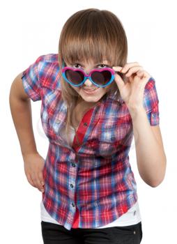 Royalty Free Photo of a Girl Wearing Sunglasses