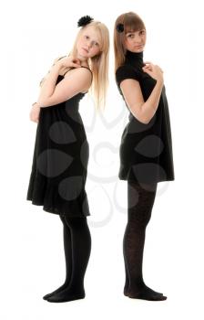 Royalty Free Photo of Two Girls in Dresses