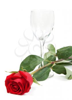 Royalty Free Photo of a Wineglass and Rose