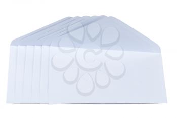 open envelopes spillage on a white background