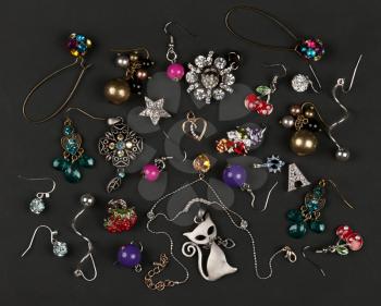 Royalty Free Photo of a Bunch of Earrings