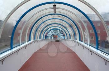 Transition Gallery, overhead pedestrian crossing in the city