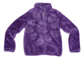 Warm purple sweater fluffy material. Isolate on white.