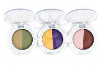 set of three colored Purdy makeup. Isolate on white.