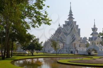 White temple in Chiang Mai, rear view.