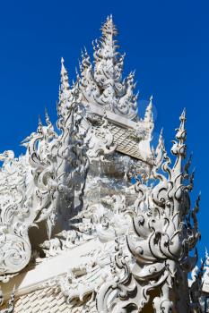 roof of the building at the White Temple in Chiang Mai, Thailand