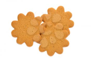 Three classic sun-shaped cookies. Isolate on white