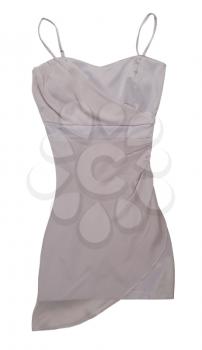 Beige elegant woman's dress. Isolate on white.