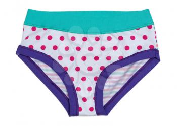 Women's panties with polka dots. Isolate on white.