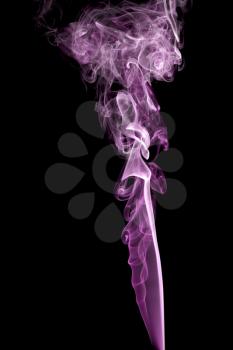 Abstract pink smoke isolated on black
