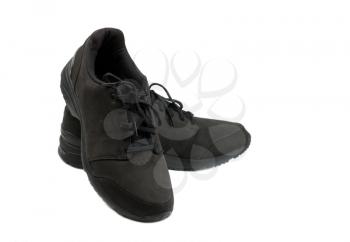 pair of black men shoes. Isolate on white background