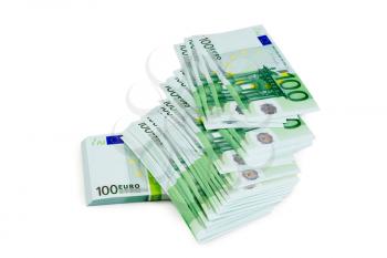 Euro banknotes on white isolate