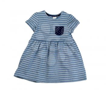 Baby striped dress, isolate on a white background, studio