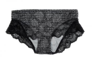 Black women panties, isolate on a white background