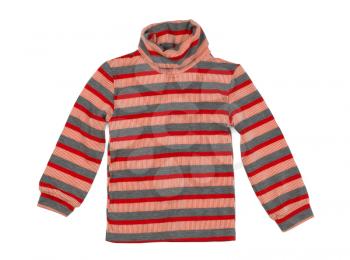 Striped knitted sweater, isolate on a white background