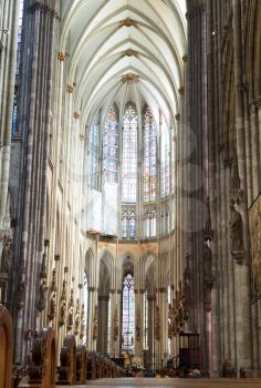 Cologne Catholic cathedral, inside view, Germany.
