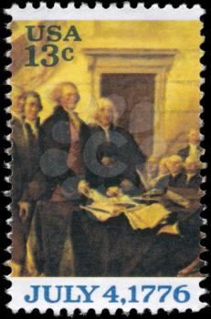 Royalty Free Photo of 1976 Stamp Shows the Declaration of Independence, by John Trumbull