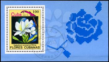 CUBA - CIRCA 1983: A Stamp sheet shows image of a Flower on the theme Cuban Flowers, circa 1983