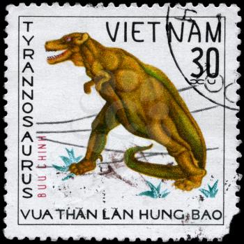 VIETNAM - CIRCA 1978: A Stamp printed in VIETNAM shows image of a Tyrannosaurus from the series Dinosaurs, circa 1978