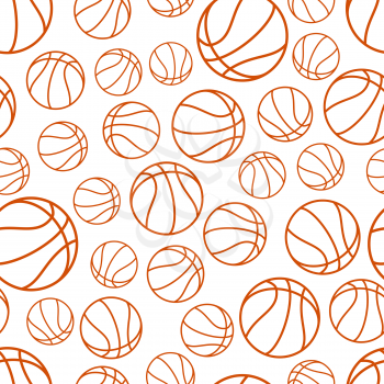Seamless pattern of the basketball balls