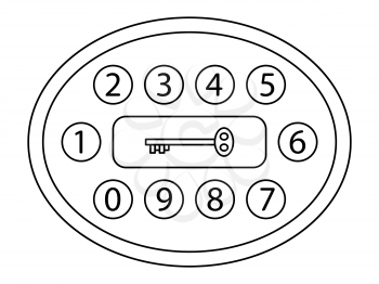 Illustration of the abstract digital key lock