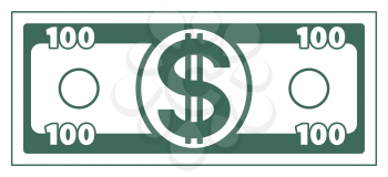 Illustration of the abstract paper dollar currency icon