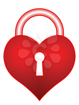Illustration of the abstract heart lock icon